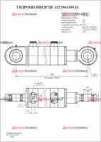 ЦГ-125.90х1100.11 Гидроцилиндр стрелы/ковша ЕК-18 - Интернет-магазин тракторных запчастей Дизель-Техника, Екатеринбург